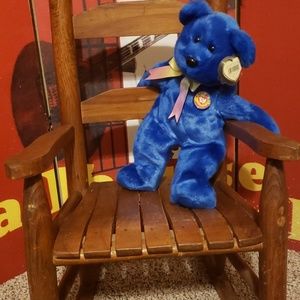 Ty Beanie Baby 15" Buddy Bear Blue Clubby 1st Year Beanie Baby Offical Club Bear